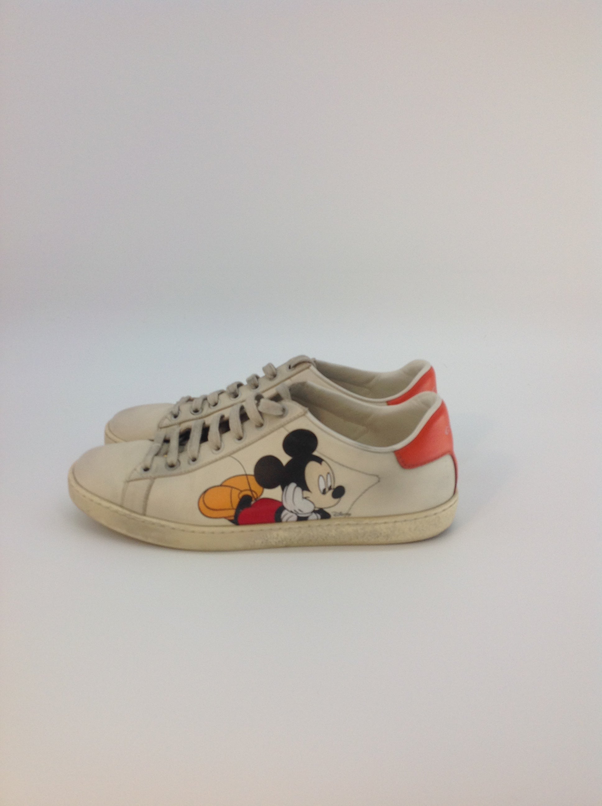 Gucci Ace Leder Turnschuhe Micky Maus Print Gr. 38