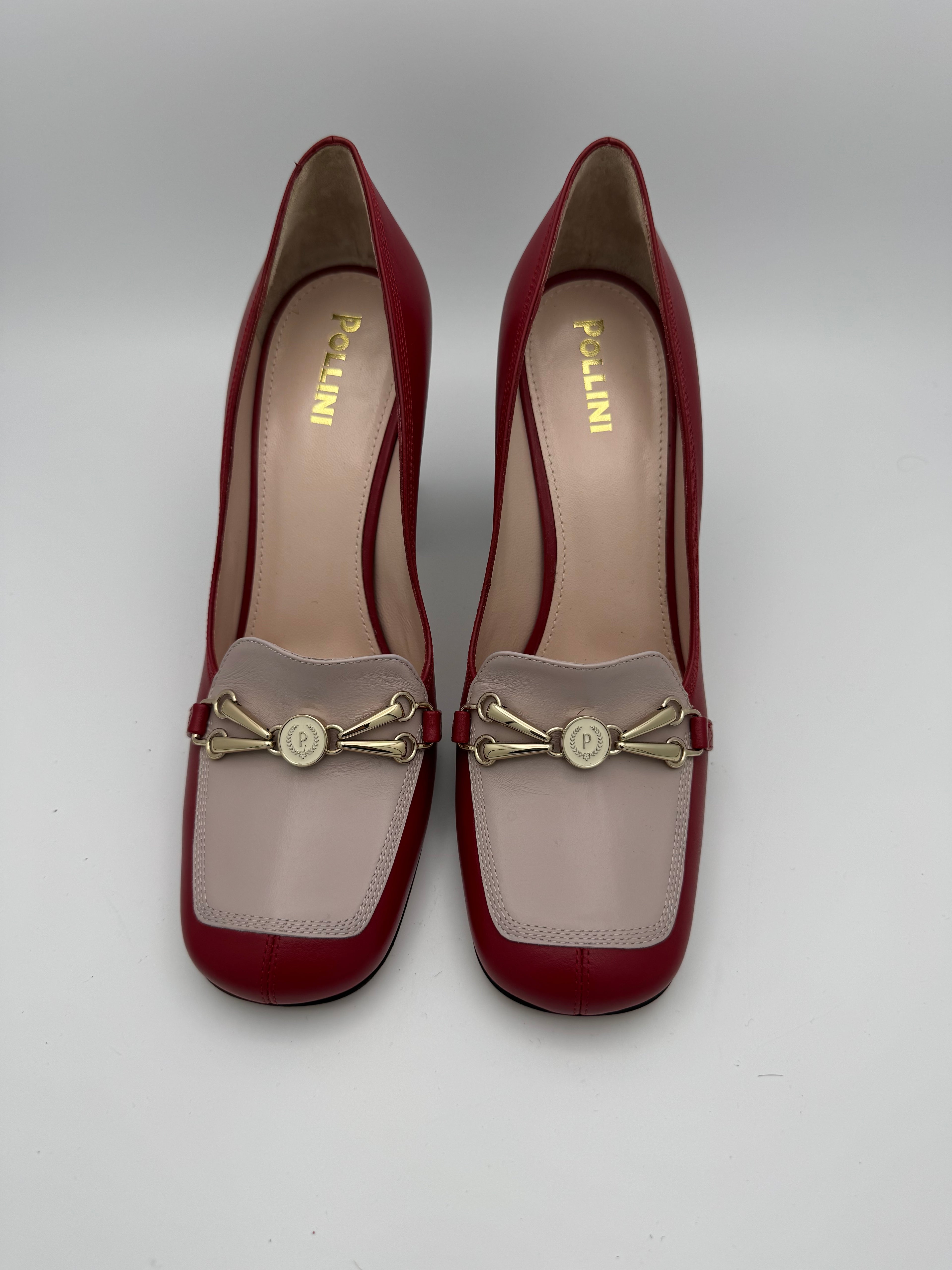 POLLINI Damen Pumps Leder zweifarbig Gr. 37