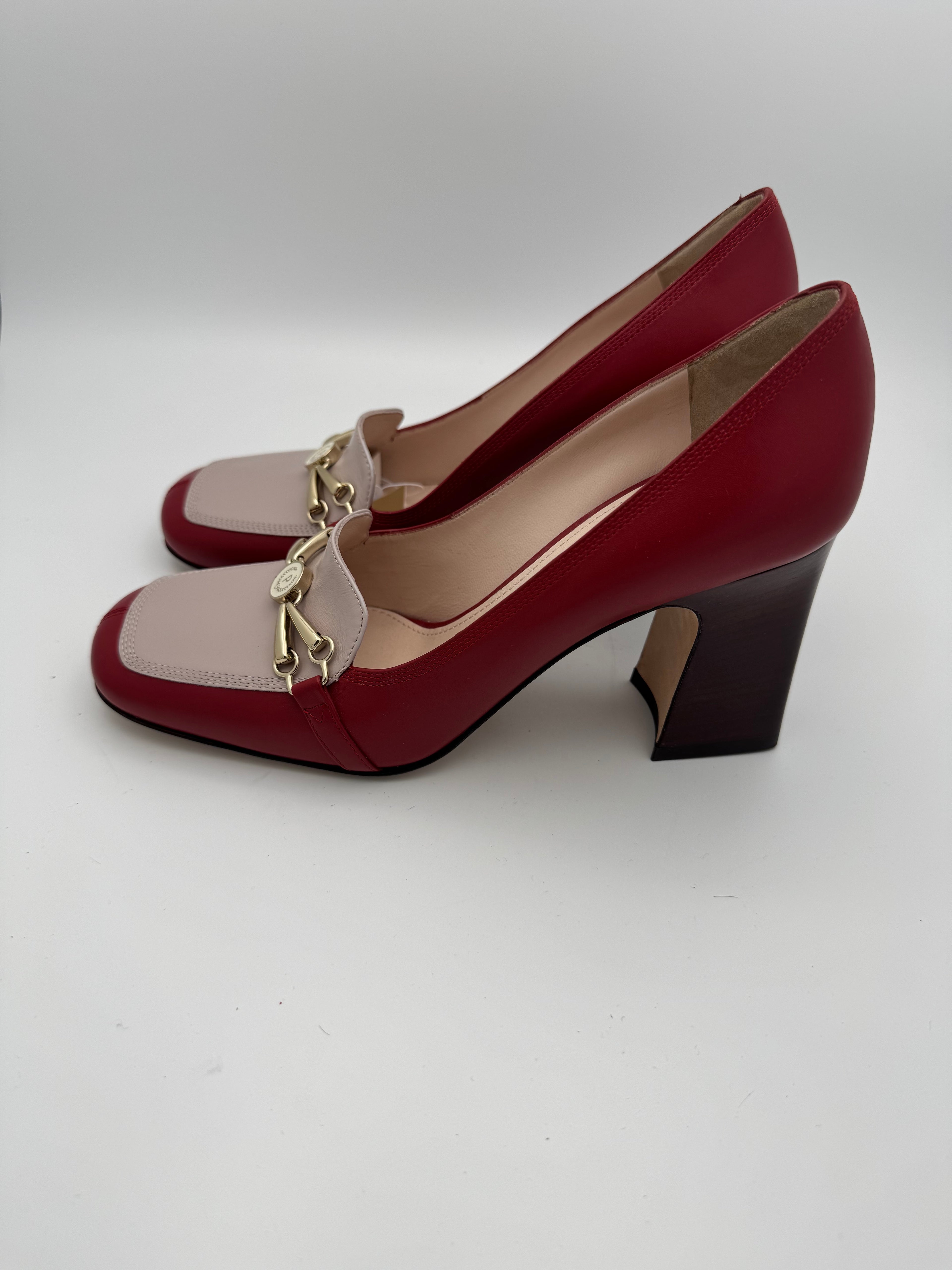 POLLINI Damen Pumps Leder zweifarbig Gr. 37