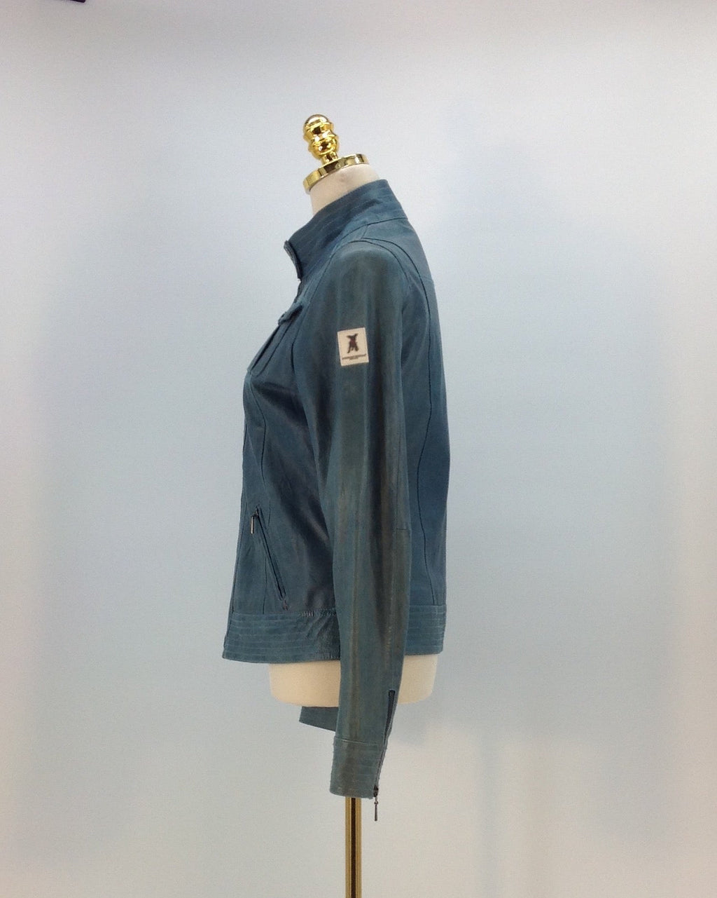 Frieda & Freddies New York Lederjacke, Blau, Size 3XL