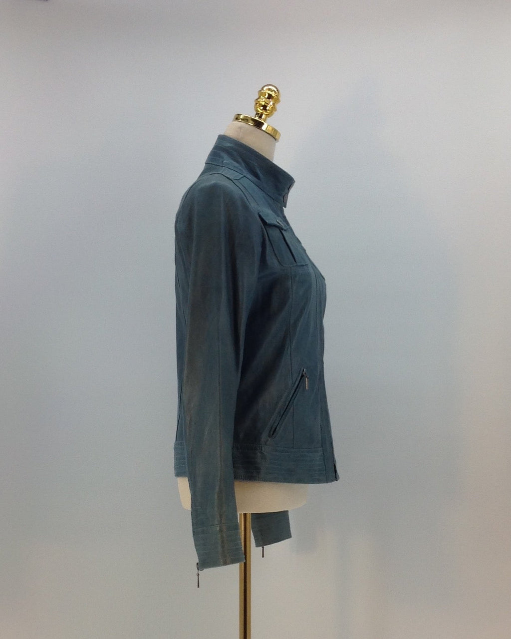 Frieda & Freddies New York Lederjacke, Blau, Size 3XL