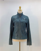 Frieda & Freddies New York Lederjacke, Blau, Size 3XL