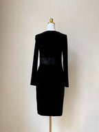 David Meister Damen Kleid Velvet Black Gr. 6 (M)
