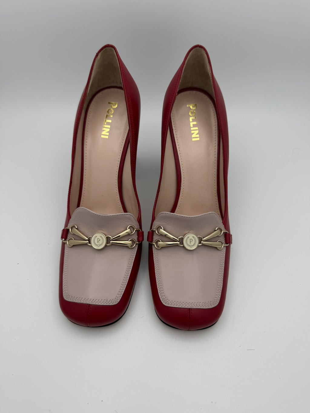 POLLINI Damen Pumps Leder zweifarbig Gr. 37