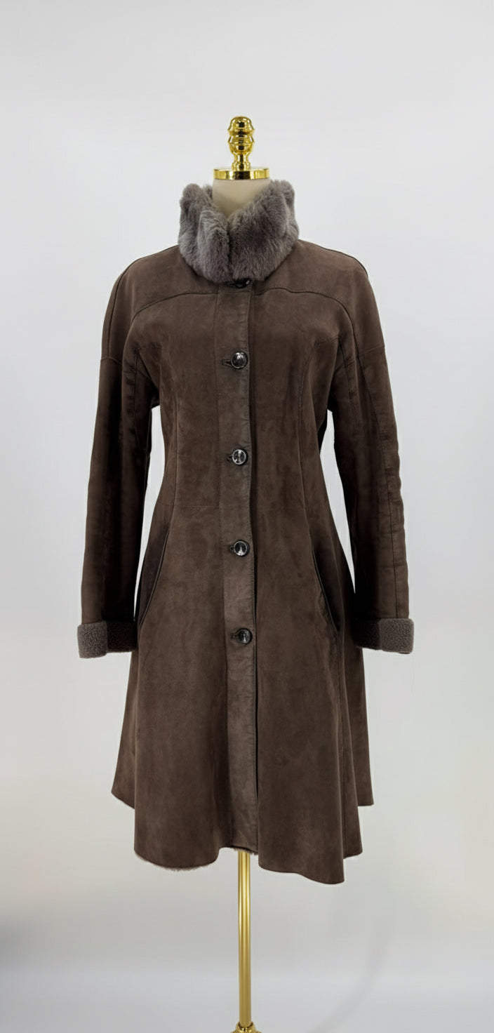 Adamo Damen Lammfell-Mantel Gr. 38