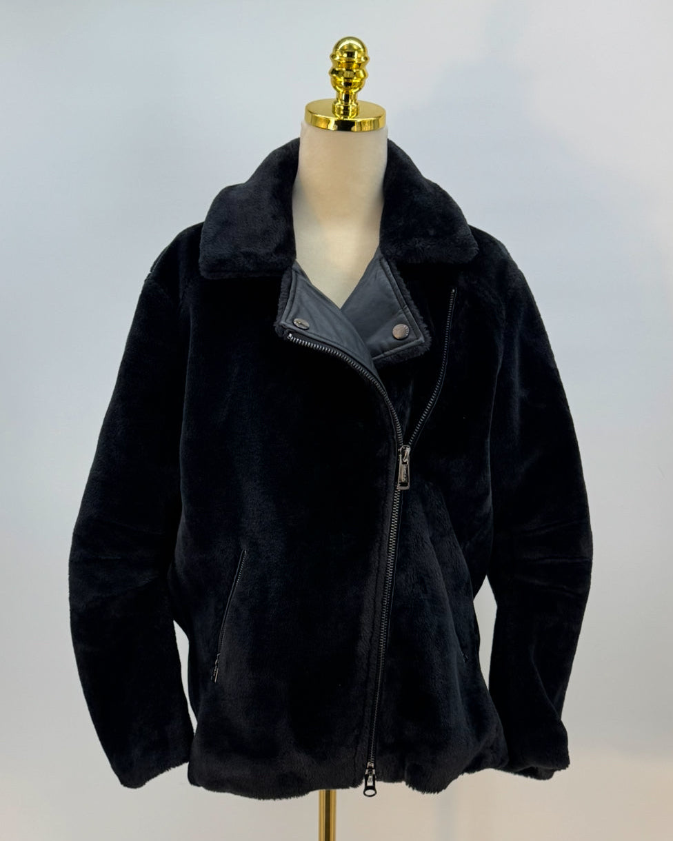 Guess Los Angeles Lederjacke, Schwarz, Size S